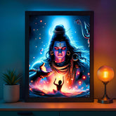 Glowitt Shiv Ji Parvati Ji LED Photo Frame 8x12 Inch – Mahakal LED Wall Frame with Adapter | Unbreakable Acrylic | Hindu God Photo Frame | Pooja Room Wall Art | Diwali Gift | Spiritual Home Decor