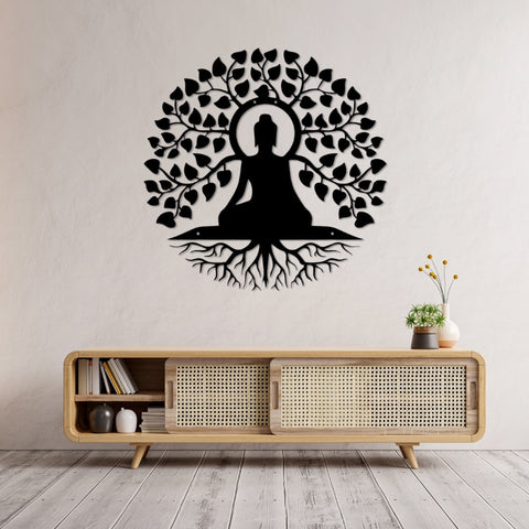 Buddha Tree Wall Hanging – Premium Acrylic Meditation Art for Home & Living Room Decor
