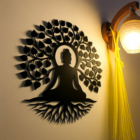 Buddha Tree Wall Hanging – Premium Acrylic Meditation Art for Home & Living Room Decor