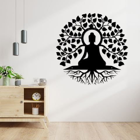 Buddha Tree Wall Hanging – Premium Acrylic Meditation Art for Home & Living Room Decor