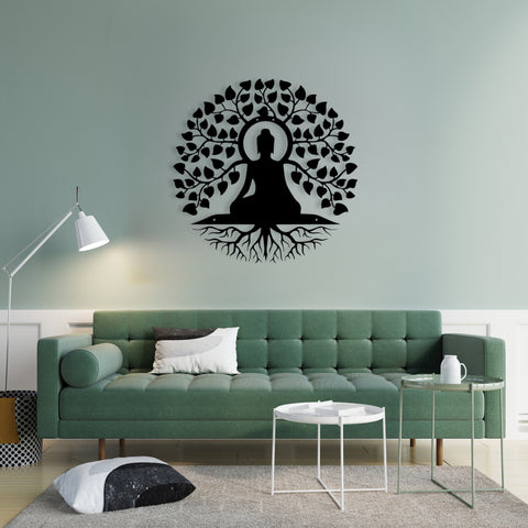 Buddha Tree Wall Hanging – Premium Acrylic Meditation Art for Home & Living Room Decor