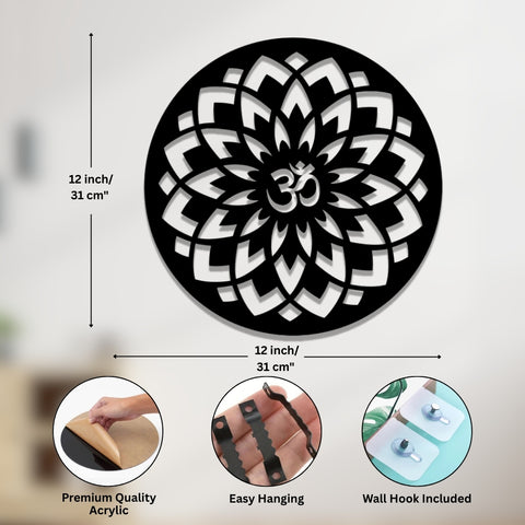 Om Wall Hanging – Premium Acrylic Meditation Art for Home & Living Room Decor