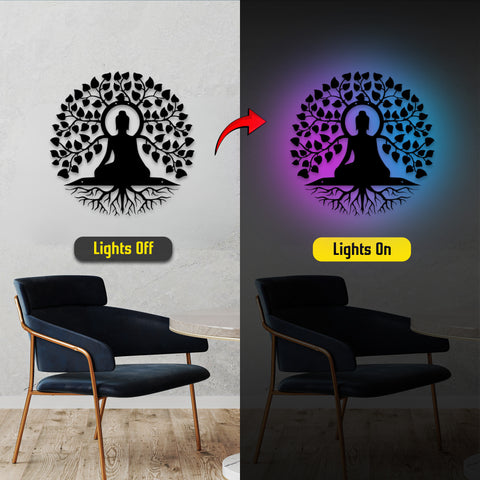 Buddha Tree Wall Hanging – Premium Acrylic Meditation Art for Home & Living Room Decor