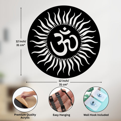 Om Wall Hanging – Premium Acrylic Meditation Art for Home & Living Room Decor