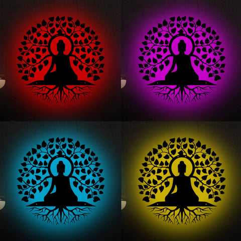 Buddha Tree Wall Hanging – Premium Acrylic Meditation Art for Home & Living Room Decor