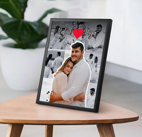 Glowitt Personalized Led Photo Frame - 4K UV Printed Led Photo Frame | Diwali Gift, Valentine Wedding Birthday Gift for Couple, Wife, Husband & Parents (Eternal Bliss, A4 (9 x 13))