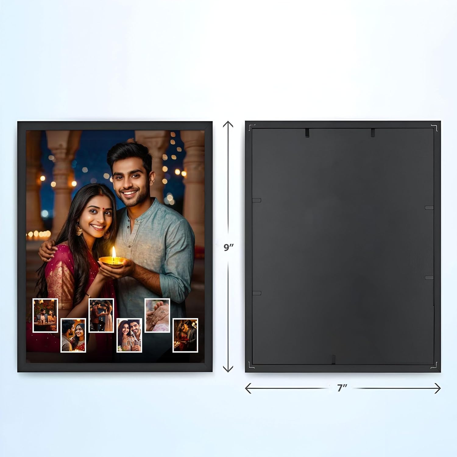 Glowitt Personalized Led Photo Frame - 4K UV Printed Led Photo Frame | Diwali Gift, Valentine Wedding Birthday Gift for Couple, Wife, Husband & Parents (Eternal Bliss, A4 (9 x 13))
