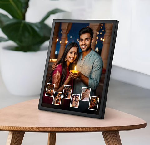 Glowitt Personalized Led Photo Frame - 4K UV Printed Led Photo Frame | Diwali Gift, Valentine Wedding Birthday Gift for Couple, Wife, Husband & Parents (Eternal Bliss, A4 (9 x 13))
