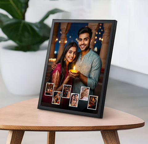 Glowitt Personalized Led Photo Frame - 4K UV Printed Led Photo Frame | Diwali Gift, Valentine Wedding Birthday Gift for Couple, Wife, Husband & Parents (Eternal Bliss, A4 (9 x 13))