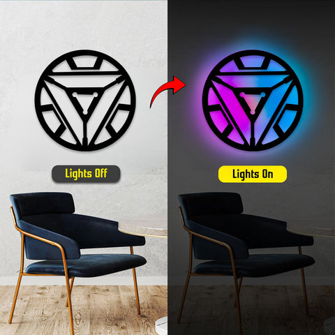 Glowitt Smart Neon Wall Lamp – Arc Reactor-Inspired 3D Decor with App Control & Music Sync for Living Room | Bedroom | Gifts | Wall Hangings for Home Decoration | Modern Decor Items (12 X 12)