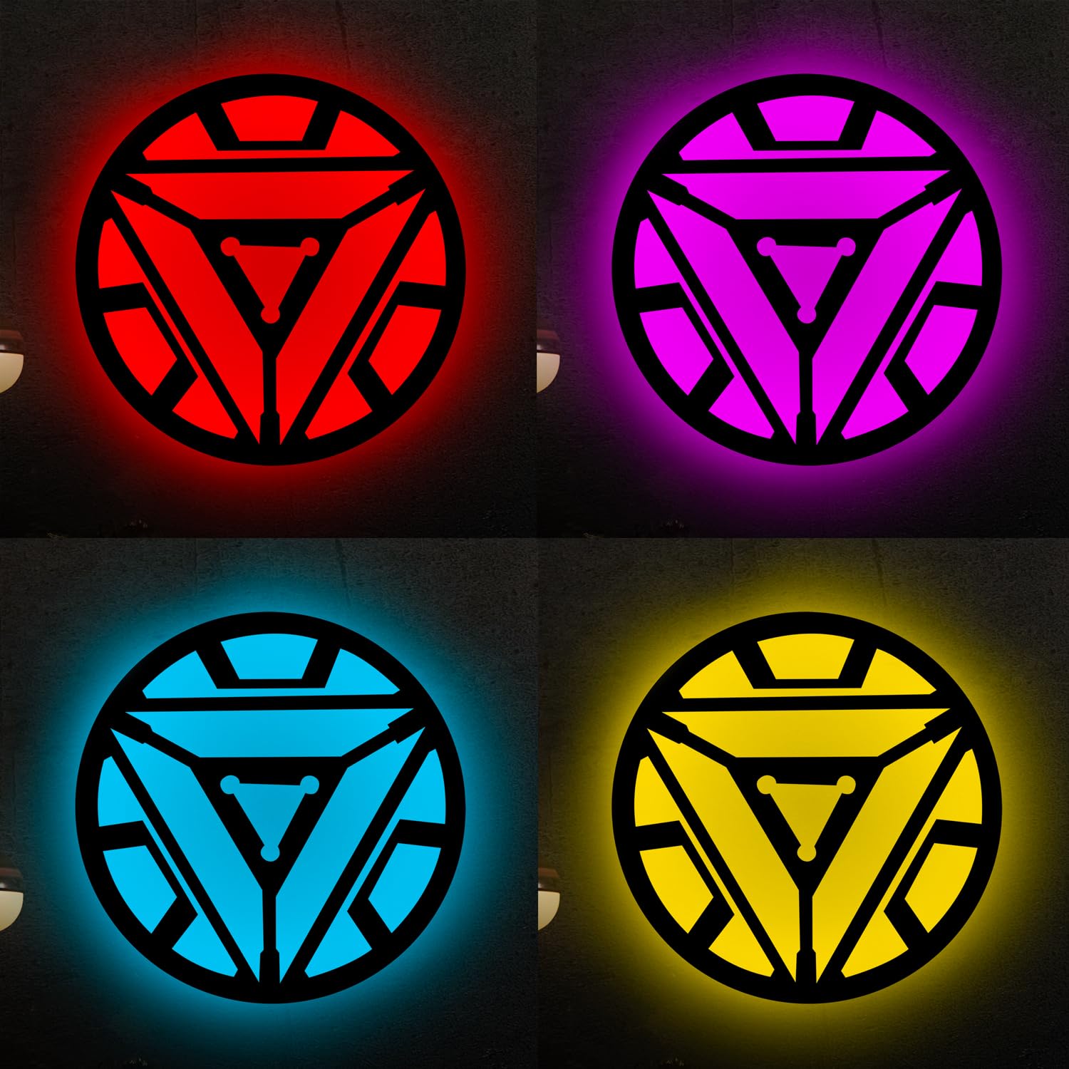 Glowitt Smart Neon Wall Lamp – Arc Reactor-Inspired 3D Decor with App Control & Music Sync for Living Room | Bedroom | Gifts | Wall Hangings for Home Decoration | Modern Decor Items (12 X 12)