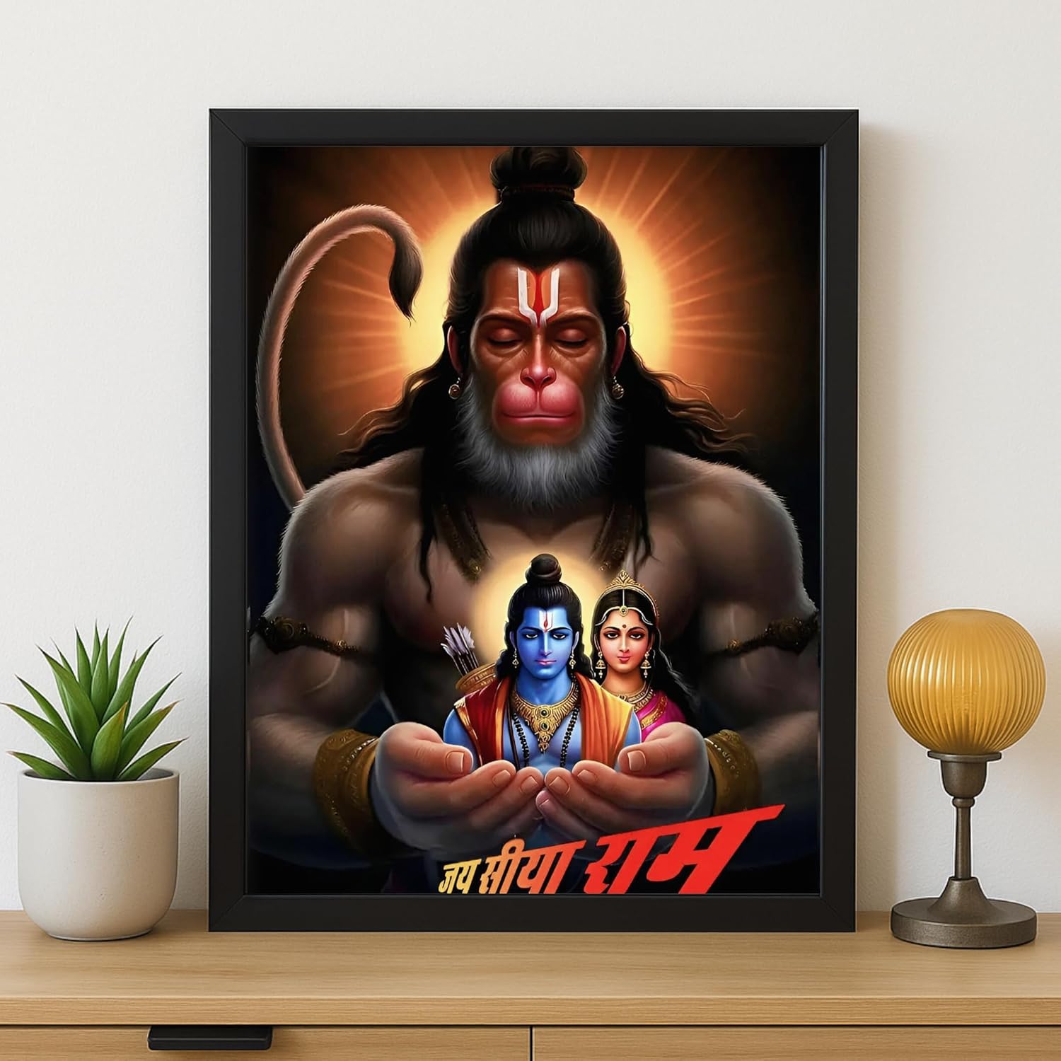Glowitt Shri Ram God Led Photo Frame 8x12 Inch – Religious Led Wall Frame with Adapter | Unbreakable Acrylic | Hindu God Wall Art | Diwali Gift, Home Decor, Puja Room