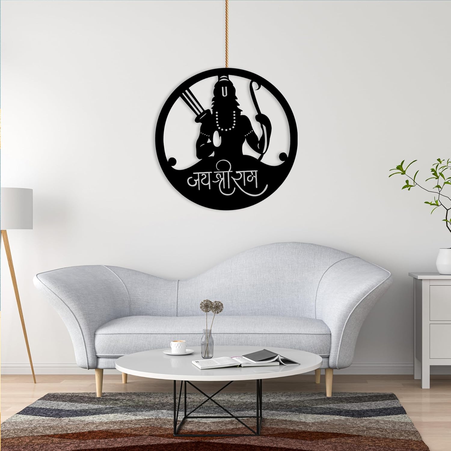 Glowitt Smart Neon Wall Lamp – Jai Shree Ram-Inspired 3D Decor with App Control & Music Sync for Living Room | Bedroom | Gifts | Wall Hangings for Home Decoration | Modern Decor Items (12 X 12)