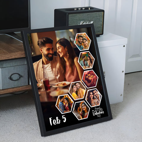 Glowitt Personalized Led Photo Frame - 4K UV Printed Led Photo Frame | Diwali Gift, Valentine Wedding Birthday Gift for Couple, Wife, Husband & Parents (Eternal Bliss, A4 (9 x 13))