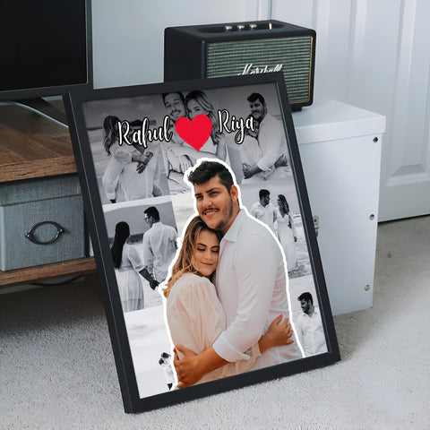 Glowitt Personalized Led Photo Frame - 4K UV Printed Led Photo Frame | Diwali Gift, Valentine Wedding Birthday Gift for Couple, Wife, Husband & Parents (Eternal Bliss, A4 (9 x 13))
