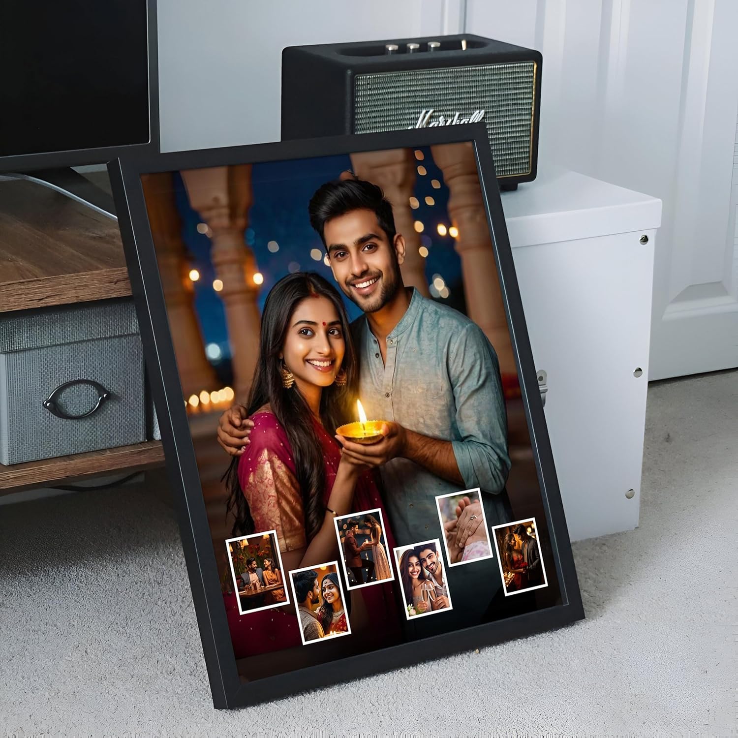Glowitt Personalized Led Photo Frame - 4K UV Printed Led Photo Frame | Diwali Gift, Valentine Wedding Birthday Gift for Couple, Wife, Husband & Parents (Eternal Bliss, A4 (9 x 13))