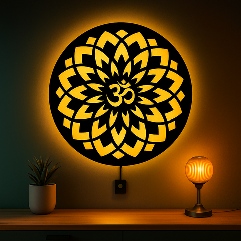 Om Wall Hanging – Premium Acrylic Meditation Art for Home & Living Room Decor