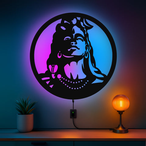 Glowitt Smart Neon Wall Lamp – Adiyogi-Inspired 3D Decor with App Control & Music Sync for Living Room | Bedroom | Gifts | Wall Hangings for Home Decoration | Modern Decor Items (12 X 12)
