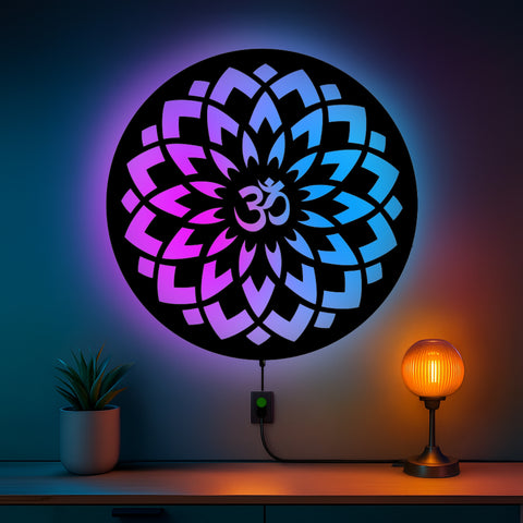 Om Wall Hanging – Premium Acrylic Meditation Art for Home & Living Room Decor