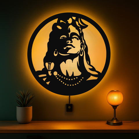 Glowitt Smart Neon Wall Lamp – Adiyogi-Inspired 3D Decor with App Control & Music Sync for Living Room | Bedroom | Gifts | Wall Hangings for Home Decoration | Modern Decor Items (12 X 12)