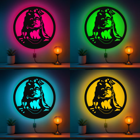 Glowitt Smart Neon Wall Lamp – Adiyogi-Inspired 3D Decor with App Control & Music Sync for Living Room | Bedroom | Gifts | Wall Hangings for Home Decoration | Modern Decor Items (12 X 12)