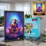 Hanuman Ji Violet LED Photo Frame / Lightbox Poster For Walls Or Tabletops